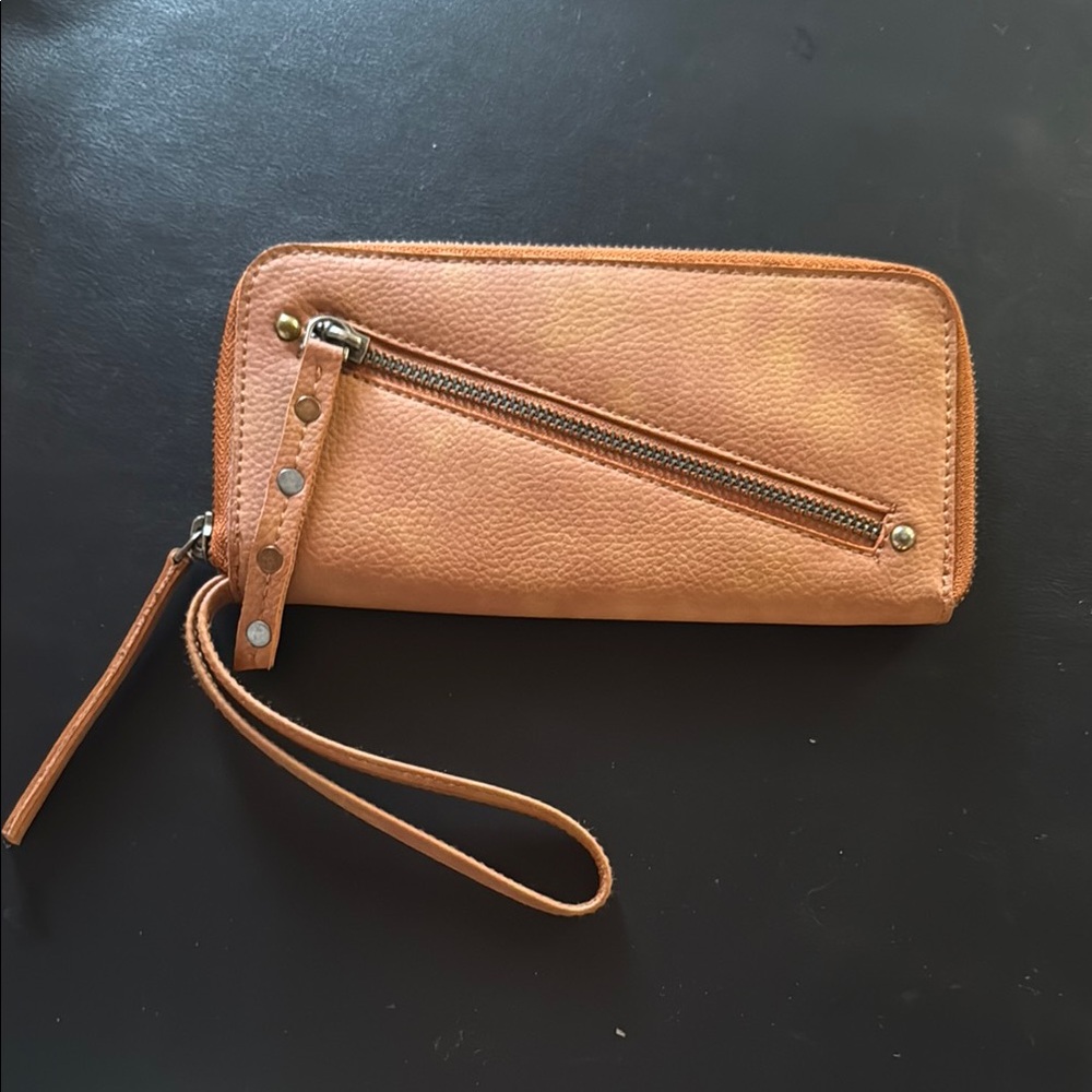 Free People Tan Leather Wallet